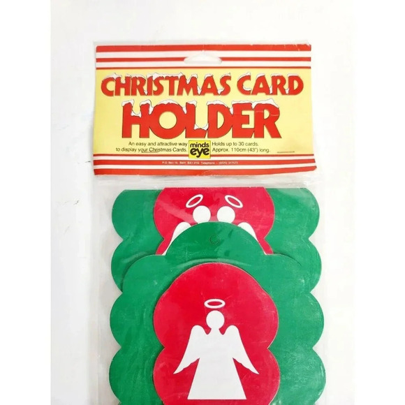 Vintage 1983 Christmas Angels Card Holder Cardboard Holds 30 Cards NIP 4… - Picture 3 of 5